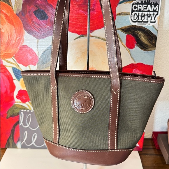 Dooney & Bourke Olive and Chocolate Tote - Picture 2 of 15